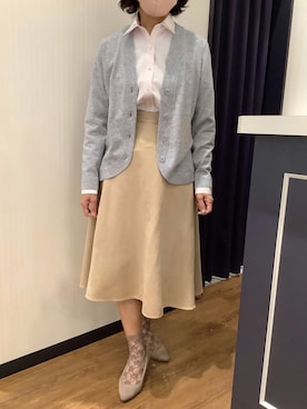 「アイテム（ビジネスシャツ）」を使った、BRICK HOUSE by Tokyo Shirts 浜松市野イオンモール店さん（レディース・155cm）の秋コーディネート