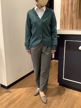 「アイテム（ビジネスシャツ）」を使った、BRICK HOUSE by Tokyo Shirts 浜松市野イオンモール店さん（レディース・155cm）の秋コーディネート