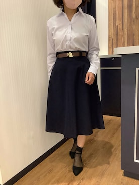 「アイテム（ビジネスシャツ）」を使った、BRICK HOUSE by Tokyo Shirts 浜松市野イオンモール店さん（レディース・155cm）の夏コーディネート