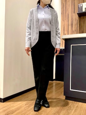 「アイテム（ビジネスシャツ）」を使った、BRICK HOUSE by Tokyo Shirts 浜松市野イオンモール店さん（レディース・155cm）の冬コーディネート