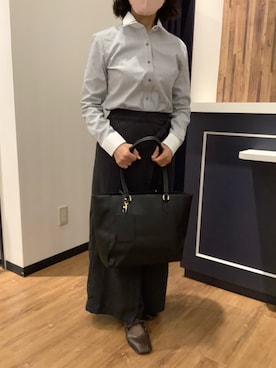 「アイテム（ビジネスシャツ）」を使った、BRICK HOUSE by Tokyo Shirts 浜松市野イオンモール店さん（レディース・155cm）の秋コーディネート