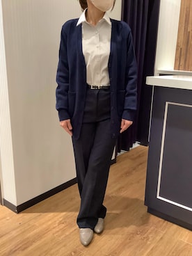 「アイテム（ビジネスシャツ）」を使った、BRICK HOUSE by Tokyo Shirts 浜松市野イオンモール店さん（レディース・155cm）の秋コーディネート