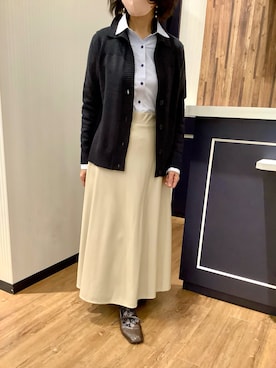 「アイテム（ビジネスシャツ）」を使った、BRICK HOUSE by Tokyo Shirts 浜松市野イオンモール店さん（レディース・155cm）の冬コーディネート