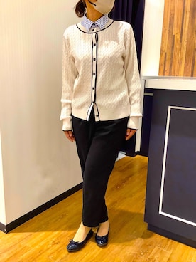 「アイテム（ビジネスシャツ）」を使った、BRICK HOUSE by Tokyo Shirts 浜松市野イオンモール店さん（レディース・155cm）の秋コーディネート