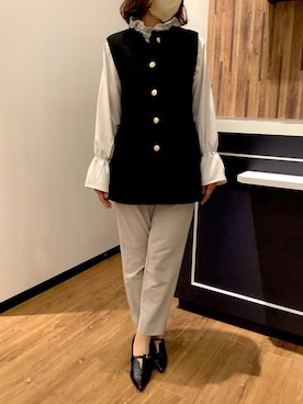 「ペプラムジレ」｜BRICK HOUSE by Tokyo Shirts 浜松市野イオンモール店さん（レディース・155cm）の秋コーディネート