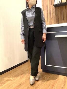 「アイテム（ビジネスシャツ）」を使った、BRICK HOUSE by Tokyo Shirts 浜松市野イオンモール店さん（レディース・155cm）の秋コーディネート