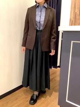 「アイテム（ビジネスシャツ）」を使った、BRICK HOUSE by Tokyo Shirts 浜松市野イオンモール店さん（レディース・155cm）の秋コーディネート