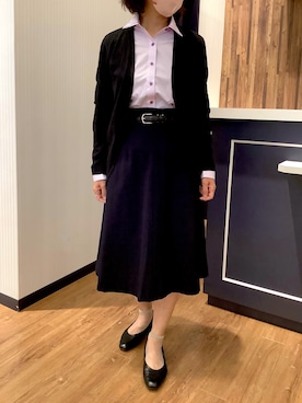 「アイテム（ビジネスシャツ）」を使った、BRICK HOUSE by Tokyo Shirts 浜松市野イオンモール店さん（レディース・155cm）の秋コーディネート