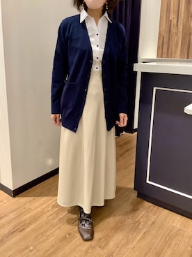 「アイテム（ビジネスシャツ）」を使った、BRICK HOUSE by Tokyo Shirts 浜松市野イオンモール店さん（レディース・155cm）の冬コーディネート