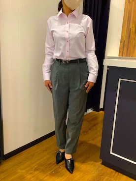 「アイテム（ビジネスシャツ）」を使った、BRICK HOUSE by Tokyo Shirts 浜松市野イオンモール店さん（レディース・155cm）の夏コーディネート