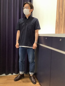「ビズポロ」｜BRICK HOUSE by Tokyo Shirts 浜松市野イオンモール店さん（メンズ・162cm）の春コーディネート