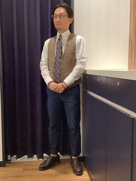 「ノーアイロン」｜BRICK HOUSE by Tokyo Shirts 浜松市野イオンモール店さん（メンズ・162cm）の秋コーディネート