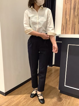 「TOKYO SHIRTS（トウキョウシャツ）のアイテム（ビジネスシャツ）」を使った、BRICK HOUSE by Tokyo Shirts 浜松市野イオンモール店さん（レディース・155cm）の春コーディネート