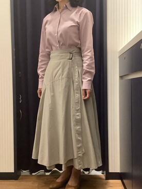 「ノーアイロン」｜BRICK HOUSE by Tokyo Shirts 浜松市野イオンモール店さん（レディース・156cm）の秋コーディネート
