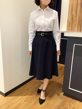 「アイテム（ビジネスシャツ）」を使った、BRICK HOUSE by Tokyo Shirts 浜松市野イオンモール店さん（レディース・155cm）の夏コーディネート