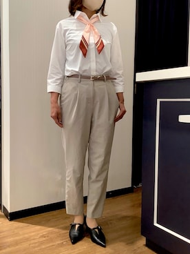 「アイテム（ビジネスシャツ）」を使った、BRICK HOUSE by Tokyo Shirts 浜松市野イオンモール店さん（レディース・155cm）の秋コーディネート