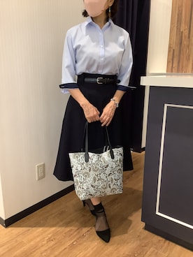 「アイテム（ビジネスシャツ）」を使った、BRICK HOUSE by Tokyo Shirts 浜松市野イオンモール店さん（レディース・155cm）の夏コーディネート