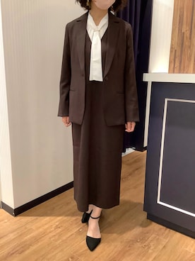 「アイテム（ジャンパースカート）」を使った、BRICK HOUSE by Tokyo Shirts 浜松市野イオンモール店さん（レディース・155cm）の秋コーディネート