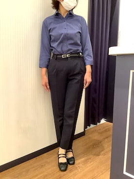 「BRICK HOUSE by TOKYO SHIRT（ブリックハウス）のアイテム（シャツ/ブラウス、ブルー系）」を使った、BRICK HOUSE by Tokyo Shirts 浜松市野イオンモール店さん（レディース・155cm）の春コーディネート