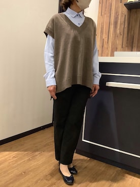 「アイテム（ビジネスシャツ）」を使った、BRICK HOUSE by Tokyo Shirts 浜松市野イオンモール店さん（レディース・155cm）の秋コーディネート