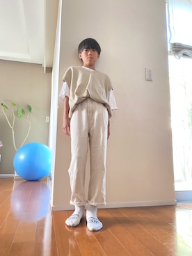 「classicalelf（クラシカルエルフ）のアイテム（パンツ）」を使った、hyoraiuruさん（キッズ・145cm）の春コーディネート
