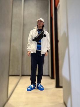 「ARMANI EXCHANGE（アルマーニエクスチェンジ）のアイテム（ナイロンジャケット）」を使った、YUUさん（メンズ・174cm）の春コーディネート