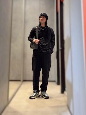 「ARMANI EXCHANGE（アルマーニエクスチェンジ）のアイテム（ニットキャップ/ビーニー）」を使った、YUUさん（メンズ・174cm）の秋コーディネート