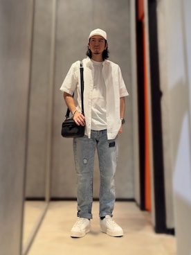 「ARMANI EXCHANGE（アルマーニエクスチェンジ）のアイテム」を使った、YUUさん（メンズ・174cm）の夏コーディネート