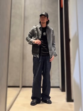 「ARMANI EXCHANGE（アルマーニエクスチェンジ）のアイテム（サンダル）」を使った、YUUさん（メンズ・174cm）の春コーディネート