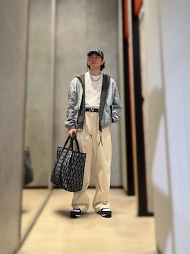 「ARMANI EXCHANGE（アルマーニエクスチェンジ）のアイテム（ナイロンジャケット）」を使った、YUUさん（メンズ・174cm）の春コーディネート