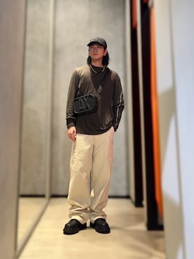 「ARMANI EXCHANGE（アルマーニエクスチェンジ）のアイテム（ブーツ）」を使った、YUUさん（メンズ・174cm）の秋コーディネート