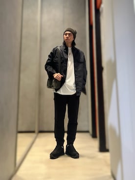 「ARMANI EXCHANGE（アルマーニエクスチェンジ）のアイテム（ニットキャップ/ビーニー）」を使った、YUUさん（メンズ・174cm）の秋コーディネート