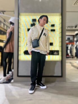 「いまどきジャケット写真」｜「アイテム（ナイロンジャケット）」を使った、YUUさん（メンズ・174cm）の春コーディネート