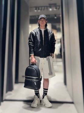 「ARMANI EXCHANGE（アルマーニエクスチェンジ）のアイテム（キャップ）」を使った、YUUさん（メンズ・174cm）の秋コーディネート