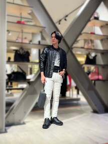 ジョルジオアルマーニ フェイクレザージャケット ブルゾン ノーカラー ミリタリー ジョルジオアルマーニ フェイクレザージャケット ブルゾン ノーカラー