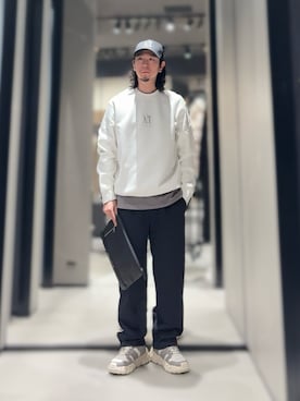 「アイテム（クラッチバッグ）」を使った、YUUさん（メンズ・174cm）の冬コーディネート