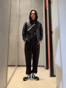 「ARMANI EXCHANGE（アルマーニエクスチェンジ）のアイテム（ダウンベスト）」を使った、YUUさん（メンズ・174cm）の冬コーディネート