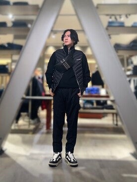「ARMANI EXCHANGE（アルマーニエクスチェンジ）のアイテム（ダウンベスト）」を使った、YUUさん（メンズ・174cm）の秋コーディネート