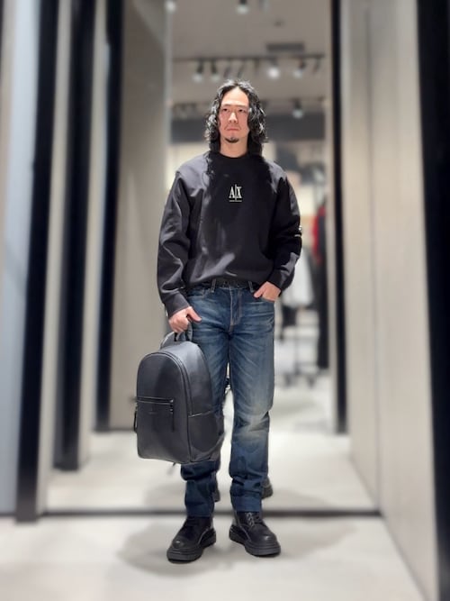 A|X アルマーニ エクスチェンジ】A|Xバックル レザーベルト（ベルト