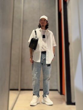 「アイテム（ボディバッグ/ウエストポーチ）」を使った、YUUさん（メンズ・174cm）の夏コーディネート