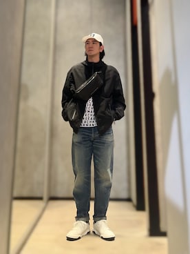 「ARMANI EXCHANGE（アルマーニエクスチェンジ）のアイテム（ナイロンジャケット）」を使った、YUUさん（メンズ・174cm）の春コーディネート