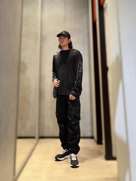 「ARMANI EXCHANGE（アルマーニエクスチェンジ）のアイテム（カーゴパンツ）」を使った、YUUさん（メンズ・174cm）の夏コーディネート