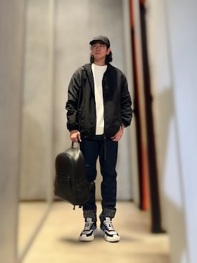 「ARMANI EXCHANGE（アルマーニエクスチェンジ）のアイテム（ナイロンジャケット）」を使った、YUUさん（メンズ・174cm）の夏コーディネート