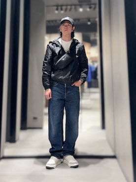 「アイテム（ナイロンジャケット、ブラック系）」を使った、YUUさん（メンズ・174cm）の秋コーディネート