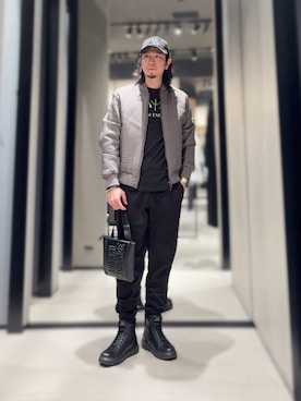 「アイテム（スウェットパンツ）」を使った、YUUさん（メンズ・174cm）の冬コーディネート