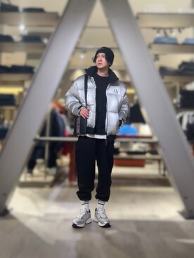 「ARMANI EXCHANGE（アルマーニエクスチェンジ）のアイテム（ニットキャップ/ビーニー）」を使った、YUUさん（メンズ・174cm）の秋コーディネート