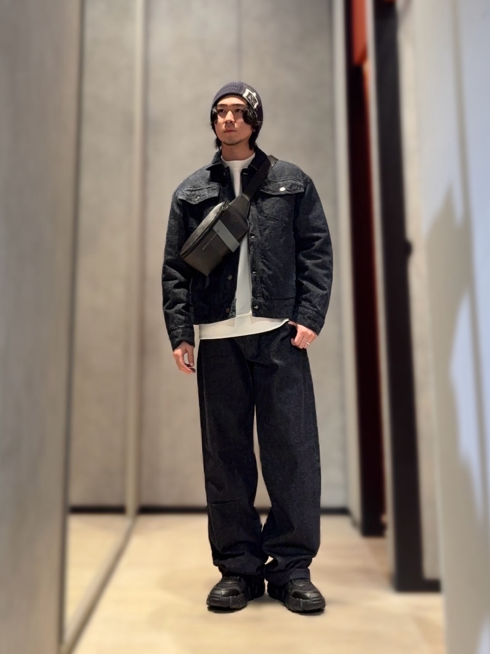 90s archive ARMANIexchange logo バギー パンツ Armani Exchange A/X Mens Vintage Red Logo Tape Track Pants