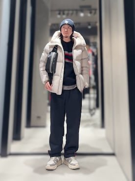 「アイテム（ボディバッグ/ウエストポーチ）」を使った、YUUさん（メンズ・174cm）の冬コーディネート