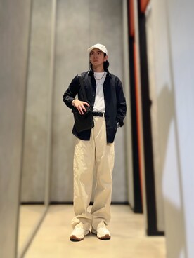 「ARMANI EXCHANGE（アルマーニエクスチェンジ）の【A|X アルマーニ エクスチェンジ】シグネチャーロゴ　キャップ（キャップ）」を使った、YUUさん（メンズ・174cm）の夏コーディネート