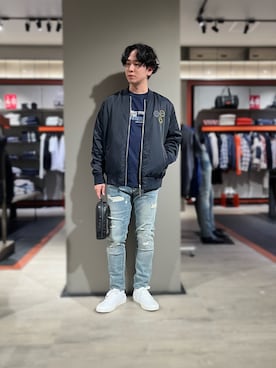 「ほめられ本命コーデ」｜「アイテム（財布/小物）」を使った、YUUさん（メンズ・174cm）の冬コーディネート